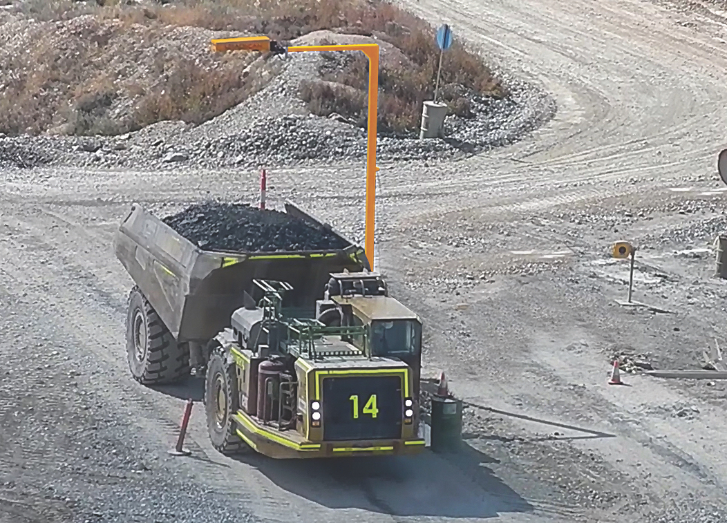 Scanner de volume de carga para caminhões de mineração