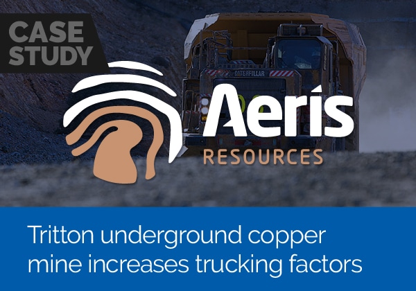 A mina de cobre subterrânea de Tritton aumenta os fatores de transporte de cargas