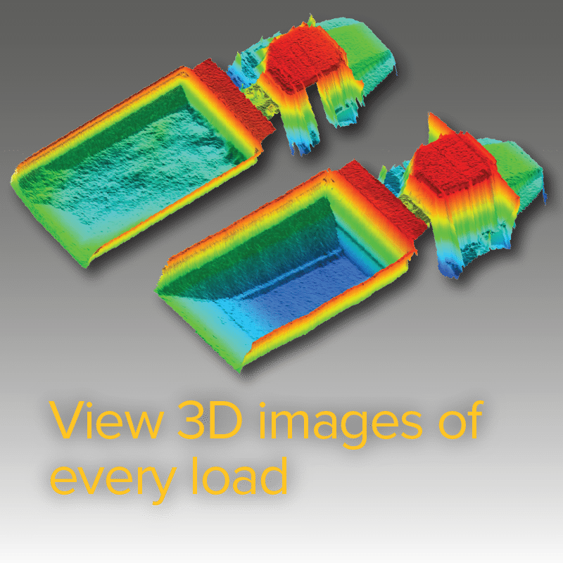 Loadscan – 3D volumetric scan of dump truck View 3D images of every load