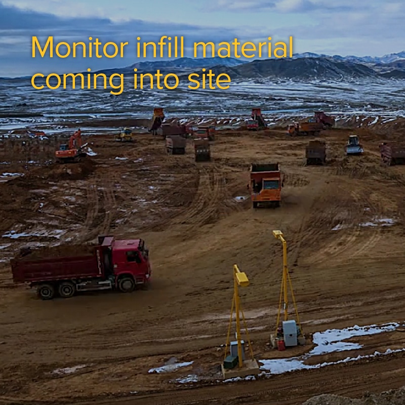 Loadscan_Construction_Monitor Infill material Monitor infill material coming into site