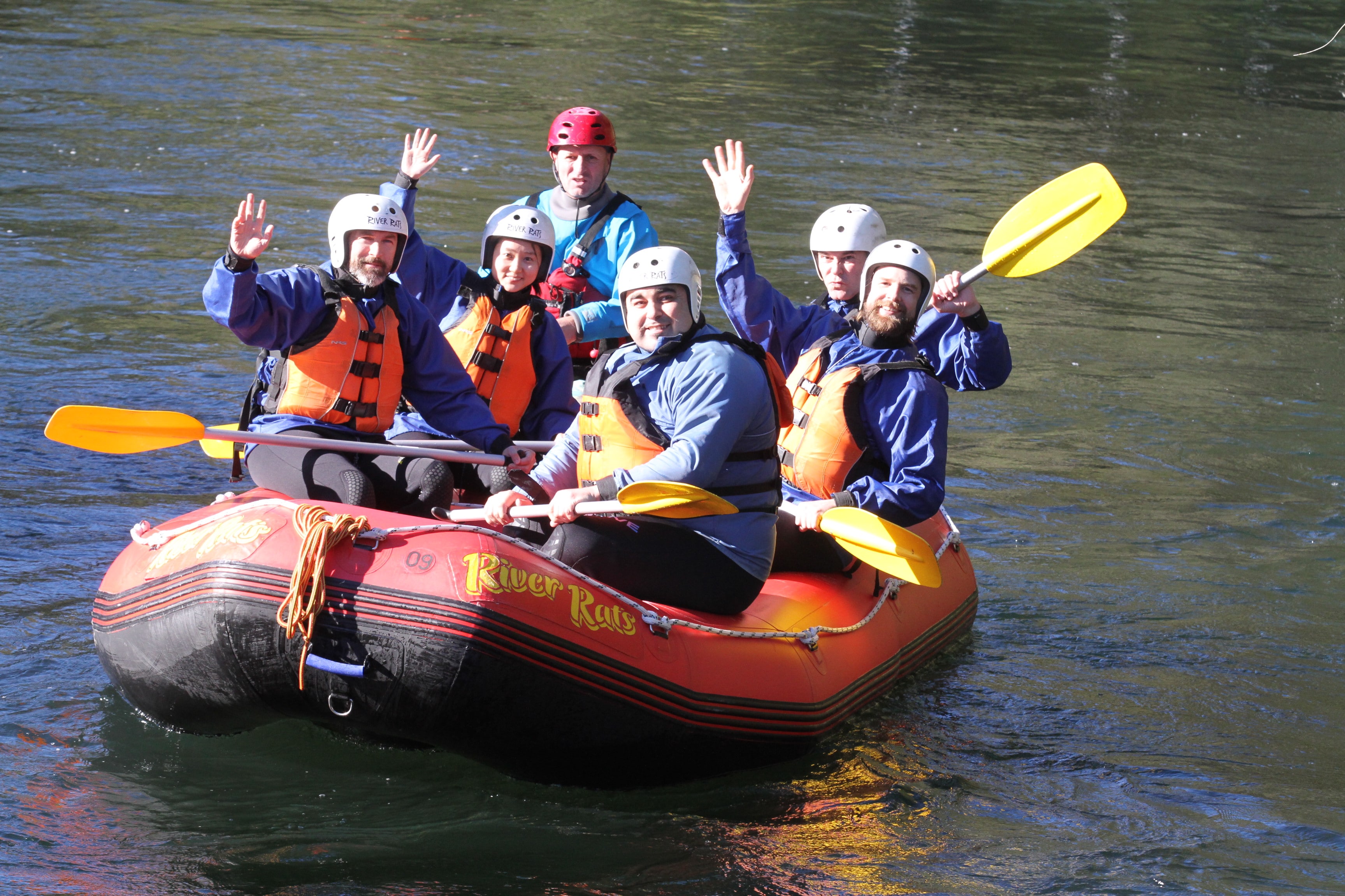 Loadscan team on rubber boat