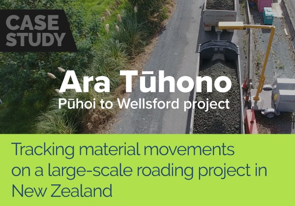 Rastreamento de movimentos de material em um projeto de roading em larga escala na Nova Zelândia