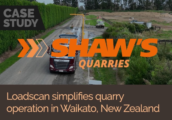 O Loadscan simplifica a operação da pedreira em Waikato, Nova Zelândia